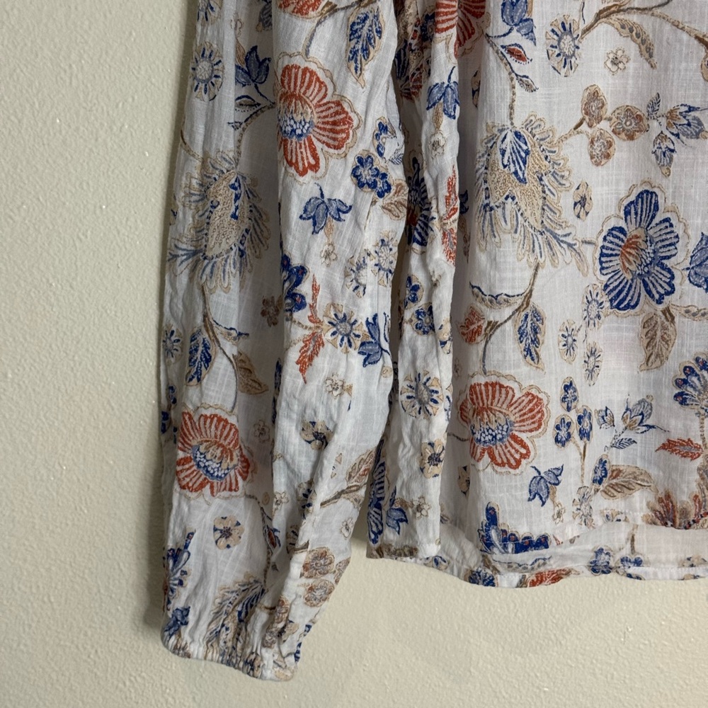 ANA A New Approach M Floral Peasant Blouse Women’s Medium Boho Cottagecore Top - Picture 3 of 9